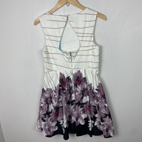 NWT She Sky Flare Dress White Floral Bohemian Sz Large New With Tags Skater Y2K - Picture 16 of 16